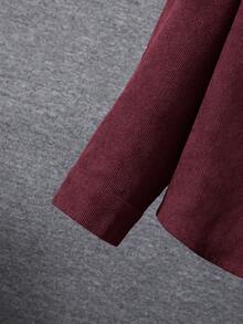SHEIN Cậu bé Tween Túi có nắp áo có mũ Áo sơ mi Without Tee - Đỏ - Xem 5