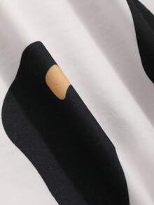 DAZY Vestido de dormir con estampado de manga raglán - Negro - Ver 7