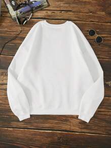 Manfinity Dauomo Men Solid Thermal Lined Sweatshirt - White - View 2