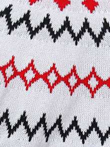 Calvaya 大碼字母和幾何圖案插肩袖毛衣洋裝 - 彩色 - 查看 3