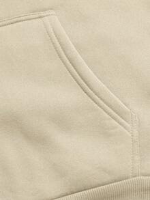 Manfinity EMRG Men's Character Pattern Zip-up Hoodie With Drop Shoulder And Drawstring - Apricot - View 7
