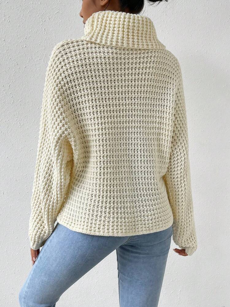 Turtleneck Batwing Sleeve Knit Pullover Fall Winter Sweater