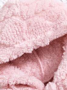 女嬰拉鏈開襟連帽毛絨夾克&半身裙 - 彩色 - 查看 3