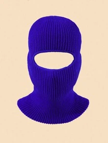 Gorra De Pasamontañas De Diseño Simple De Color Sólido Para Hombres, Adecuada Para Uso Diario - azul real - Ver 2