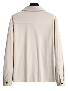 Manfinity Homme Men Dual Pocket Button Up Corduroy Jacket - Beige - View 2