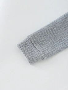 SHEIN Unity 字母補丁細節不對稱下擺抽繩連帽衫 - 彩色 - 查看 4