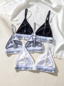 EasyFave 3 pièces Bralette À Lettres