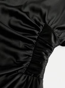 SHEIN Teenager Mädchen Hemdkleid mit Rüschen, Knopf vorne, ohne Band,