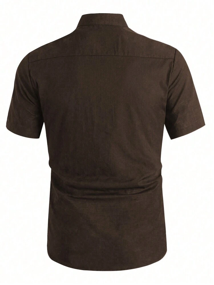 Men's Plus Size Stand Collar Shirt