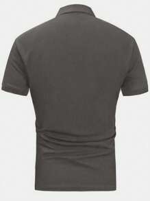 Manfinity Homme Nam In Động vật Áo polo - Xám - Xem 2