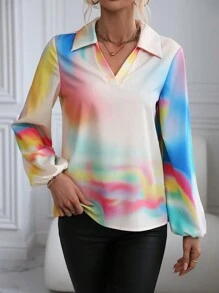 SHEIN LUNE 燈籠袖襯衫 - 彩色 - 查看 4