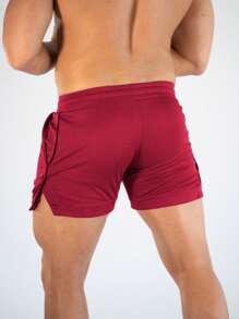 Manfinity Sport Corelite Boyfriend Style Men Contrast Trim Drawstring Waist Sports Shorts Gym Shorts