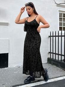 SHEIN EZwear 大碼印花吊帶洋裝