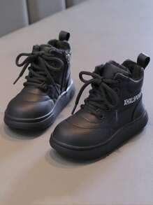 儿童保暖高帮运动鞋、运动鞋、休闲鞋、黑色