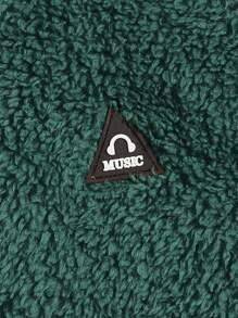 GENTILAND Sudadera holgada con capucha y diseño de orejas 3D para hombres - Verde Oscuro - Ver 3