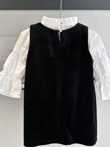 Robes pour jeunes filles Boutons Casual Unicolore