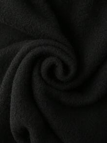 Extended Sizes Men Plus Letter Graphic Drawstring Hoodie - Black - View 4