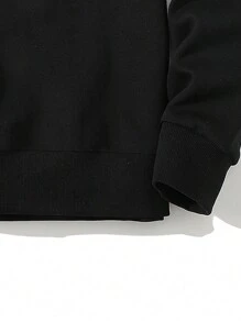 Sudaderas para hombre Letras Casual - Negro - Ver 3