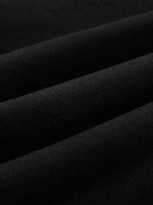 Manfinity Hypemode 男士宽松学院风字母印花运动夹克，度假风，时尚，长袖拼色棒球夹克，适合朋友，街头潮流，秋季 - 黑色 - 查看 5