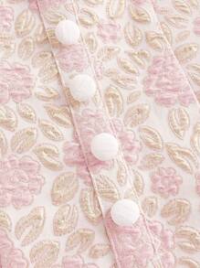 SHEIN MOD 印花後綁帶荷葉袖洋裝 - 彩色 - 查看 4