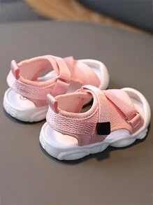 Baby Sandals Solid Color Soft Bottom Walking Shoes - Pink - View 4