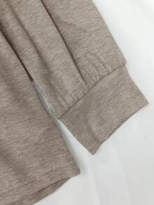 男士字母圖案T恤 - 卡其色 - 查看 5