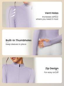 Lifespree 拉鏈開襟短款運動夾克 - 紫羅蘭色 - 查看 4