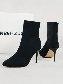 Của phụ nữ Giày ống Giáng sinh Giữa bắp chân Đen Đúng mốt Mùa Thu /đông Giày cao gót Giày ống - màu đen - Xem 2