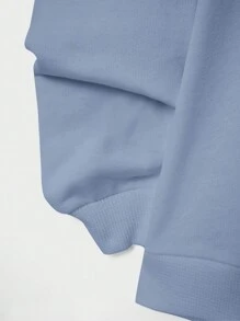 EURMUSE Men's Letter Print Sweatshirt And Sweatpants Two-Piece Set - Blue - View 6