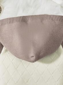 Đứa bé trai Mẫu chữ Tay Raglan áo có mũ Áo len Mở - Cà phê nâu - Xem 6