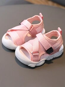 Baby Sandals Solid Color Soft Bottom Walking Shoes - Pink - View 2