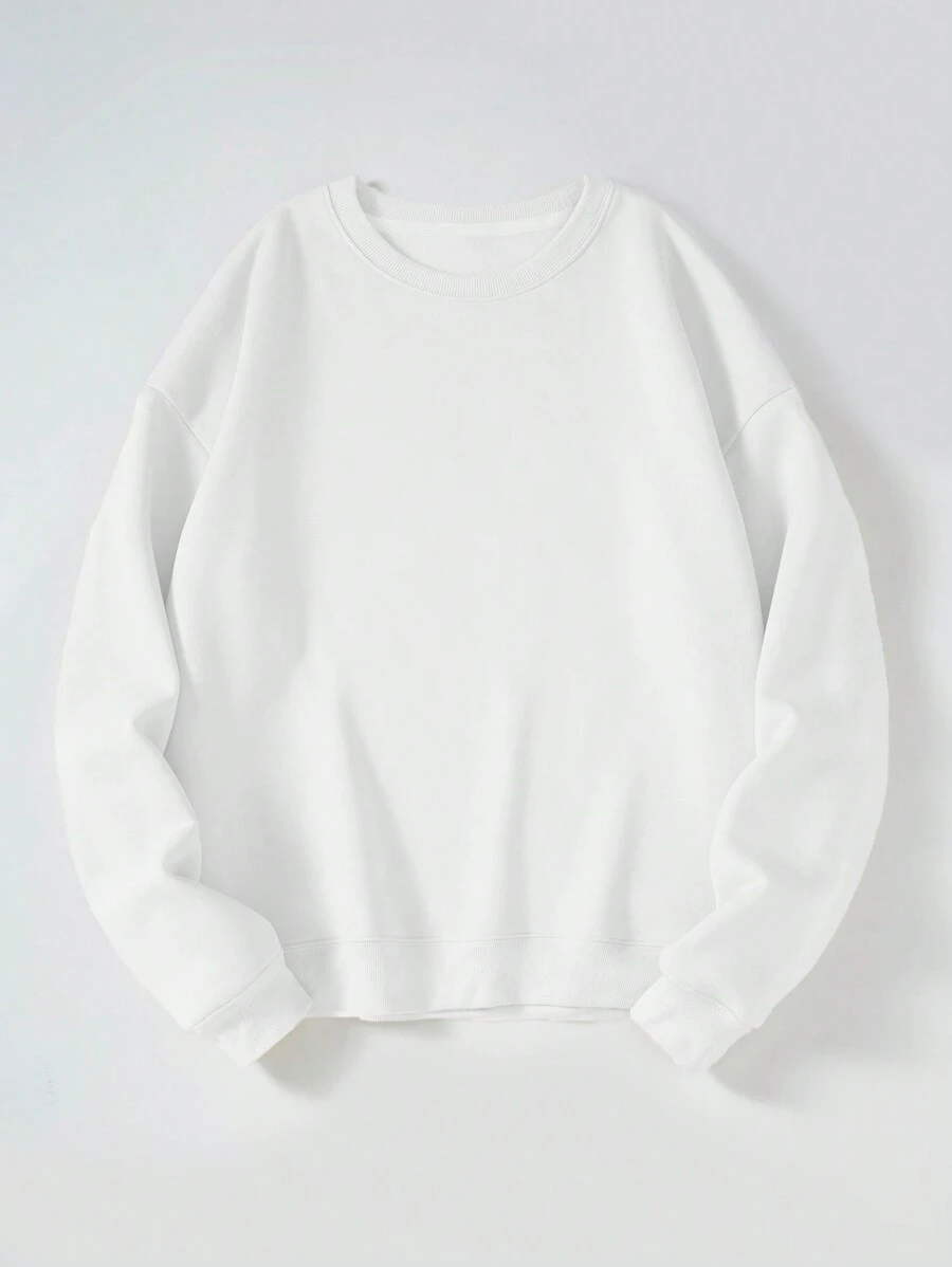 Manfinity Dauomo Men Solid Thermal Lined Sweatshirt - White - View 1