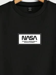 EURMUSE Men Letter Graphic Sweatshirt