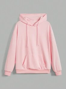 ROMWE Kawaii 抽繩連帽衛衣帶3D耳朵和翅膀設計 - 粉色 - 查看 2