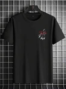 Manfinity LEGND Men's Animal Print T-shirt With Back Design - Black - View 2
