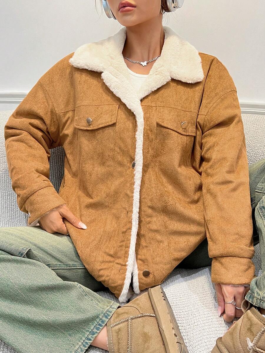 Muchica 拼色口袋細節夾克 - 棕色 - 查看 1