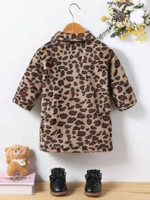 Baby Boy Leopard Print Fleece Coat Without Sweater