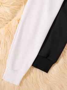 青少年女孩2入組字母圖案運動衫 - 黑色 - 查看 5