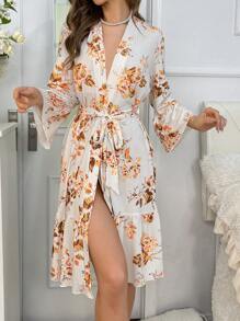 女士睡衣長袍 - 彩色 - 查看 6