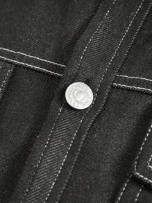 Manfinity Homme 男士頂針翻蓋口袋夾克 - 黑色 - 查看 5