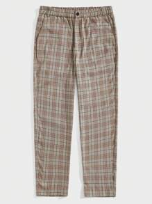 Manfinity VCAY Men Plaid Print Slant Pocket Suit Pants - Multicolor - View 1