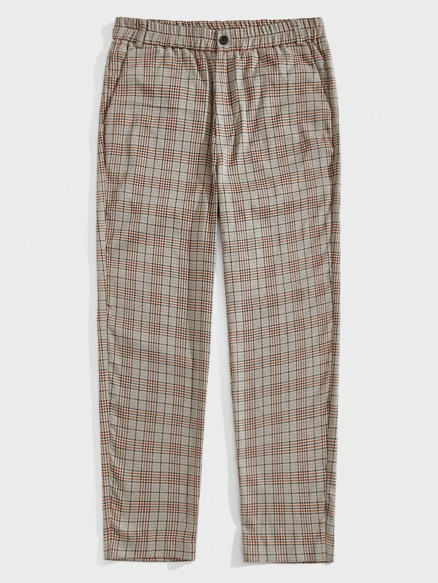 Manfinity VCAY Men Plaid Print Slant Pocket Suit Pants - Multicolor - View 1