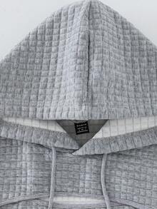 SHEIN Unity 字母補丁細節不對稱下擺抽繩連帽衫 - 彩色 - 查看 7