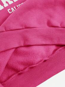 SHEIN 女小童字母圖案加絨內裏衛衣和衛褲