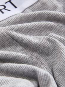 3pcs Letter Graphic Contrast Binding Boyshorts Sports - Multicolor - View 6