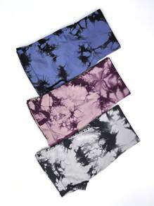 3入組紮染圖案運動短褲 - 彩色 - 查看 3