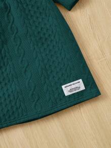 SHEIN Tween Girl Letter Patched Detail Hoodie & Skirt