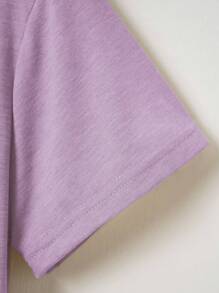 INAWLY Áo thun tay ngắn in khẩu hiệu và hoạt hình dành cho nữ It's Fine I'm Fine Everything Is Fine Áo thun họa tiết dành cho nữ - Màu Lilac Tím - Xem 3