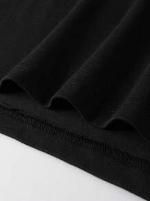 Manfinity Homme Men's Casual Letter Print Long Sleeve T-Shirt, Autumn - Black - View 3