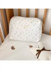 Túi đựng đồ trang điểm du lịch in hình quả anh đào dễ thương, 1 chiếc túi xách đựng mỹ phẩm đa năng nhẹ chống thấm nước, túi đựng đồ tắm, ví đựng mỹ phẩm di động có khóa kéo đựng son môi, cọ, đồ chăm sóc da, điện thoại di động, tiền xu, đồ dùng nhỏ, dùng ở nhà, du lịch, nghỉ mát và đi học, - trắng - Xem 1